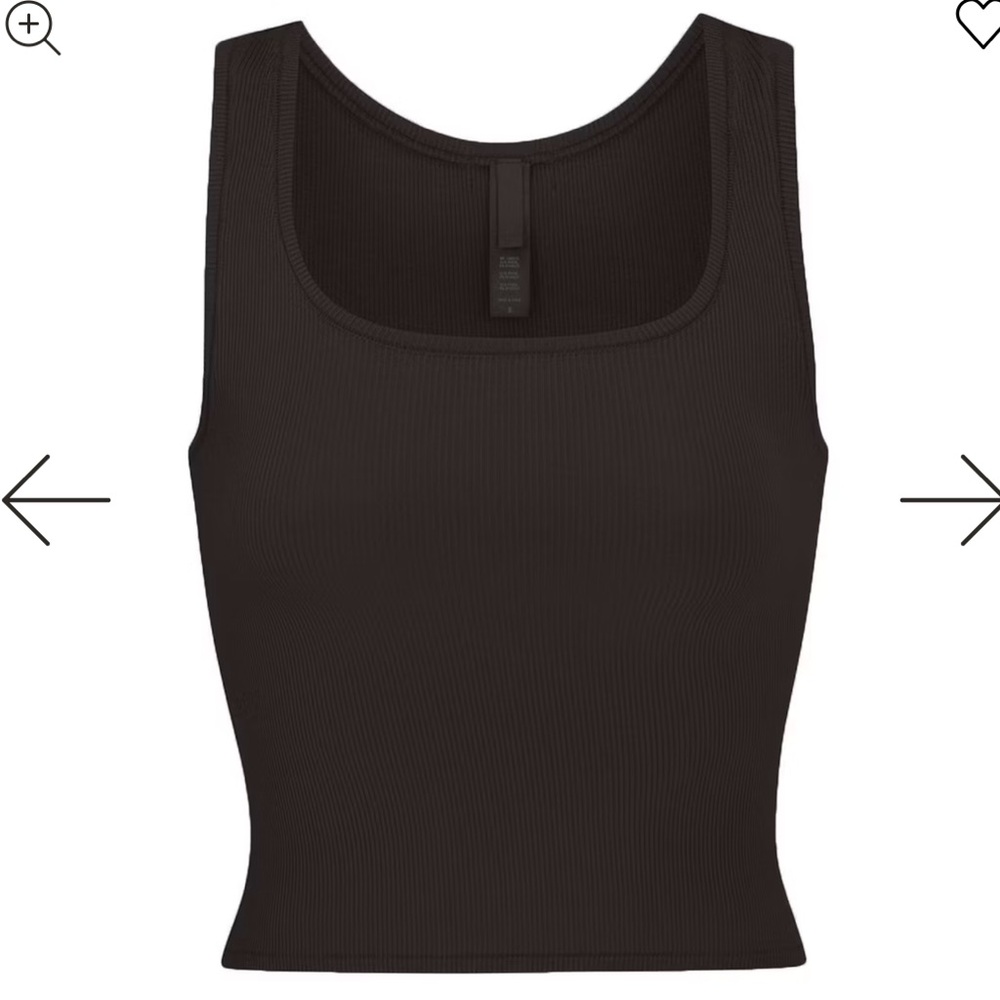 Skims Black Ribbed Tank Top - Picture 2 of 6
